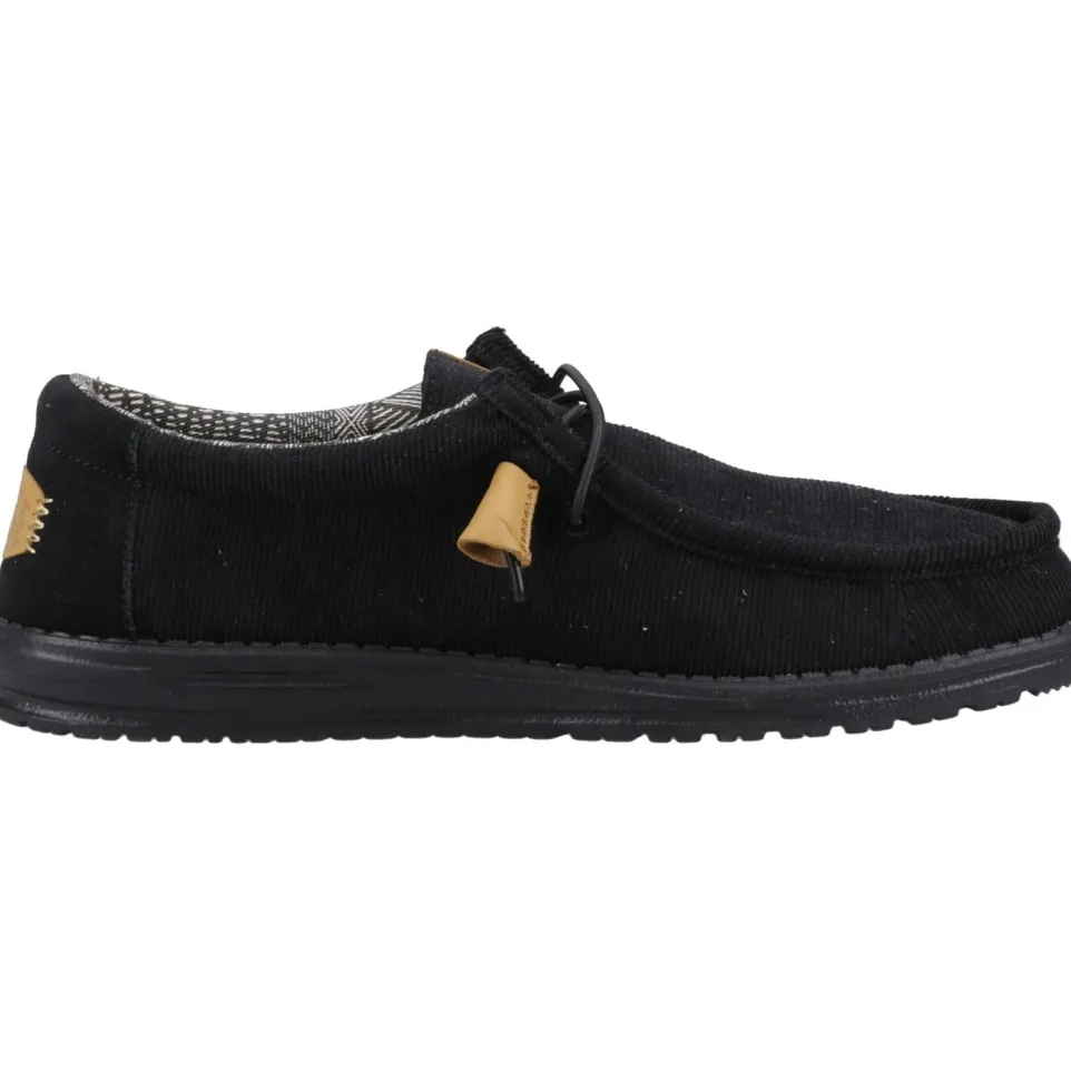 Men's Heydude 40163 Wally Corduroy Classic Slip On Shoes - Black