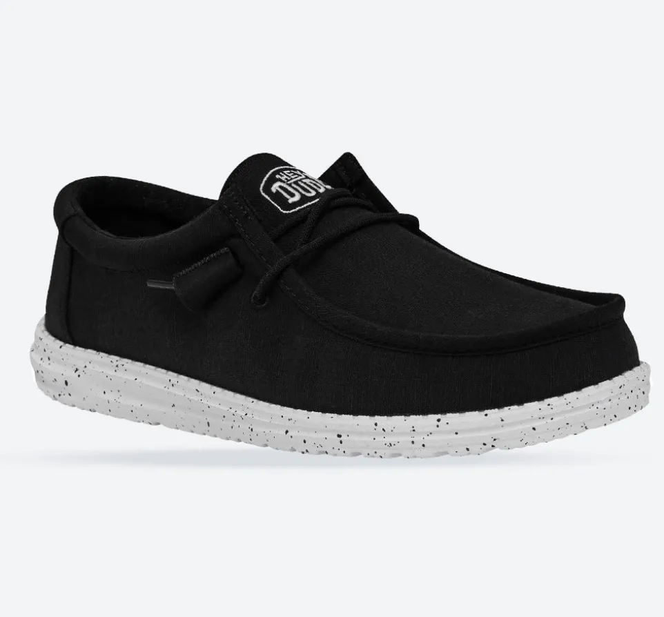 Men's Heydude 40009 Wally Slub Classic Slip On Shoes - Black