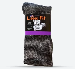 Mens Loose Fit 321 Merino Wool Crew Hiking Socks