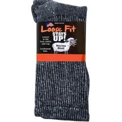 Mens Loose Fit 322 Merino Wool Crew Hiking Socks