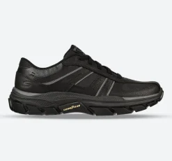Men's Relaxed Fit Skechers 204330 Respected Edgemere Good Year Walking Trainers - Black
