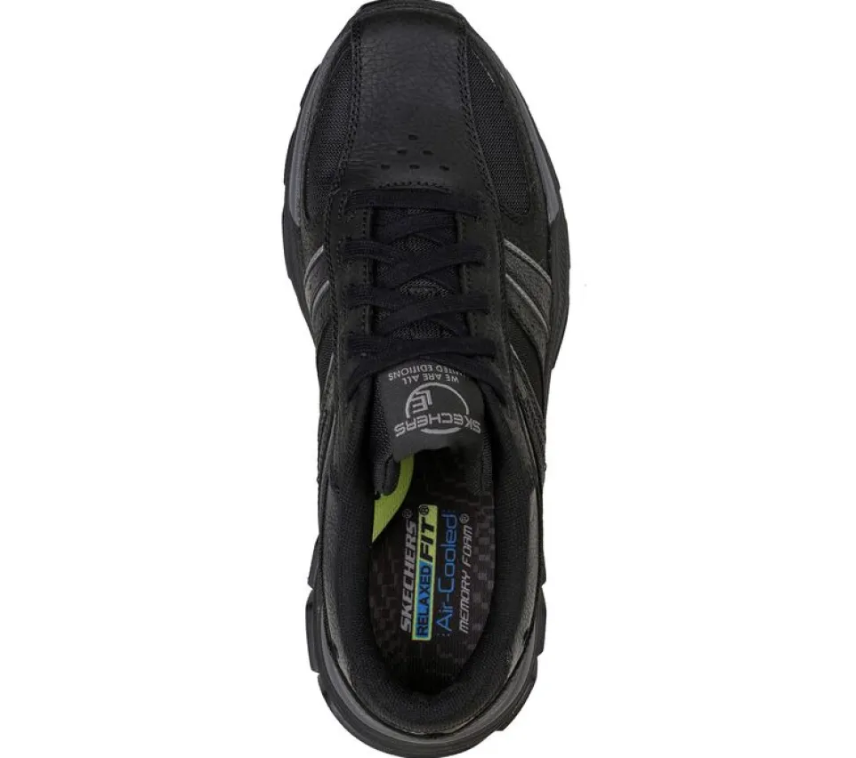 Men's Relaxed Fit Skechers 204330 Respected Edgemere Good Year Walking Trainers - Black