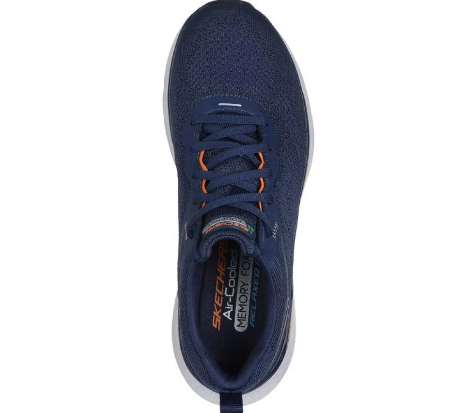 Men's Relaxed Fit Skechers 232836 Edgeride Exxo Trainers - Navy Orange