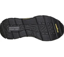Men's Relaxed Fit Skechers 204330 Respected Edgemere Good Year Walking Trainers - Black