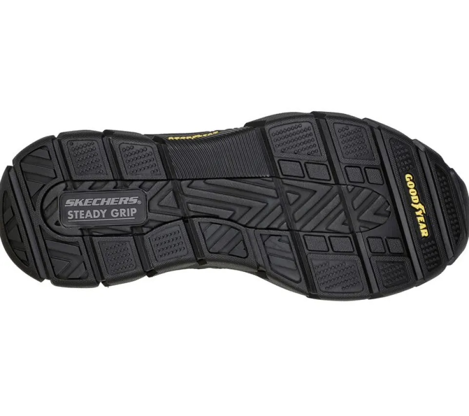 Men's Relaxed Fit Skechers 204330 Respected Edgemere Good Year Walking Trainers - Black