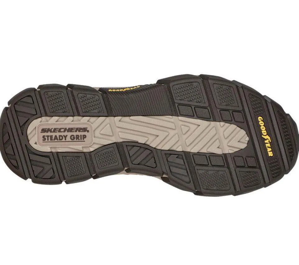 Men's Relaxed Fit Skechers 204330 Respected Edgemere Good Year Walking Trainers - Desert