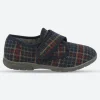 Mens Wide Fit DB Tartan Slippers
