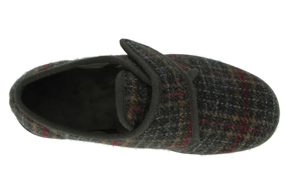 Mens Wide Fit DB Tartan Slippers