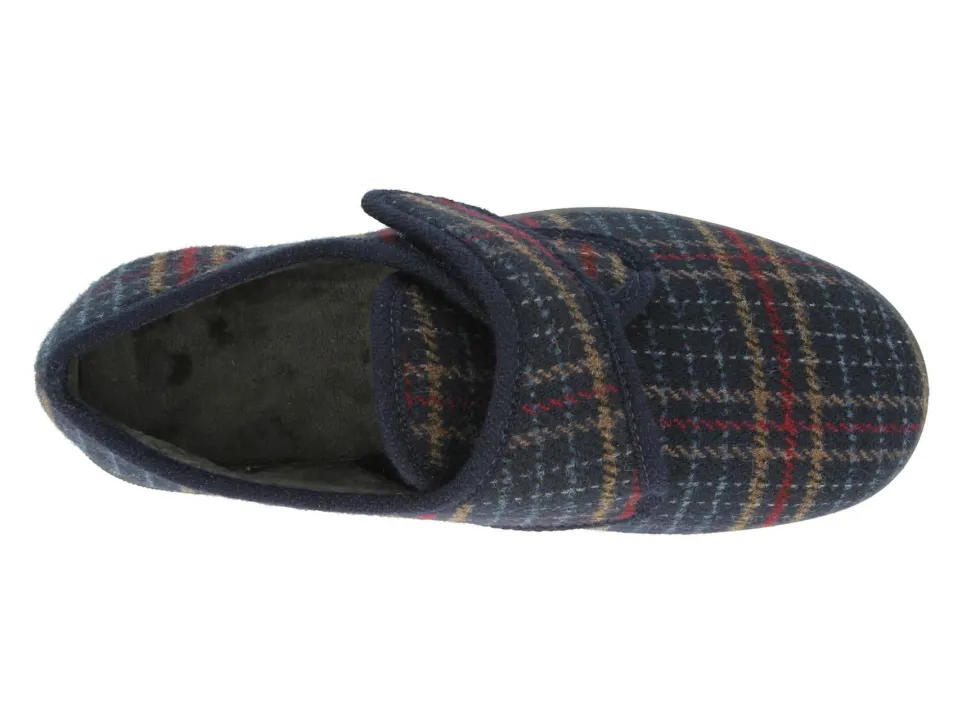 Mens Wide Fit DB Tartan Slippers