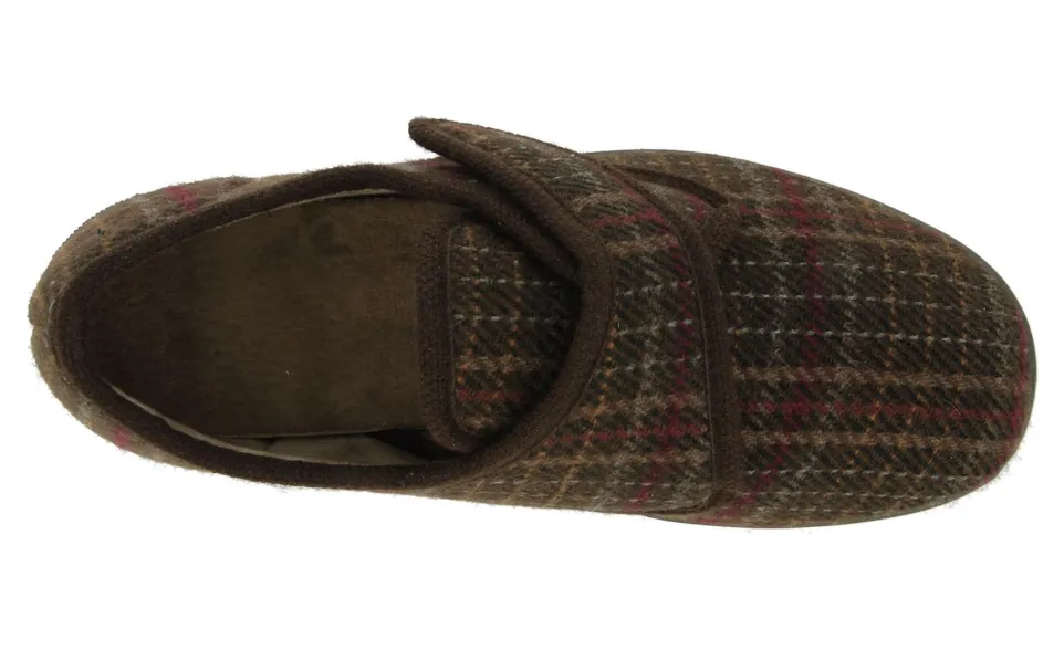 Mens Wide Fit DB Tartan Slippers