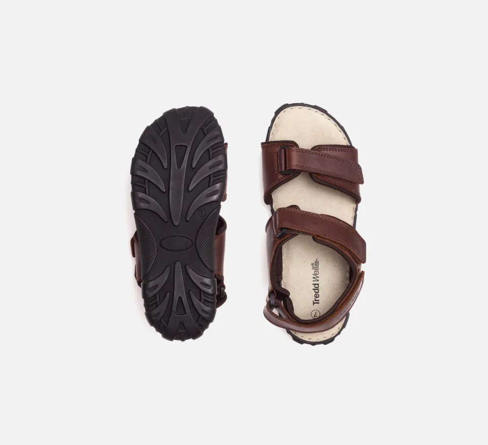 Mens Wide Fit James Leather Sandals by Tredd Well