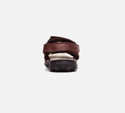 Mens Wide Fit James Leather Sandals by Tredd Well - Brown