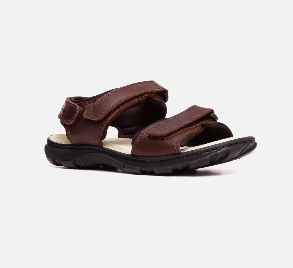 Mens Wide Fit James Leather Sandals by Tredd Well
