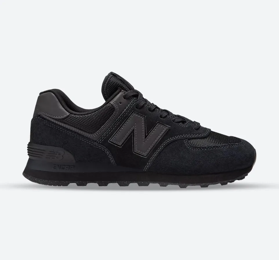 Men's Wide Fit New Balance ML574EVE Running Trainers - Exclusive - Black