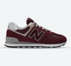 Men's Wide Fit New Balance ML574EVM Running Trainers - Exclusive - Burgundy/White ENCAP