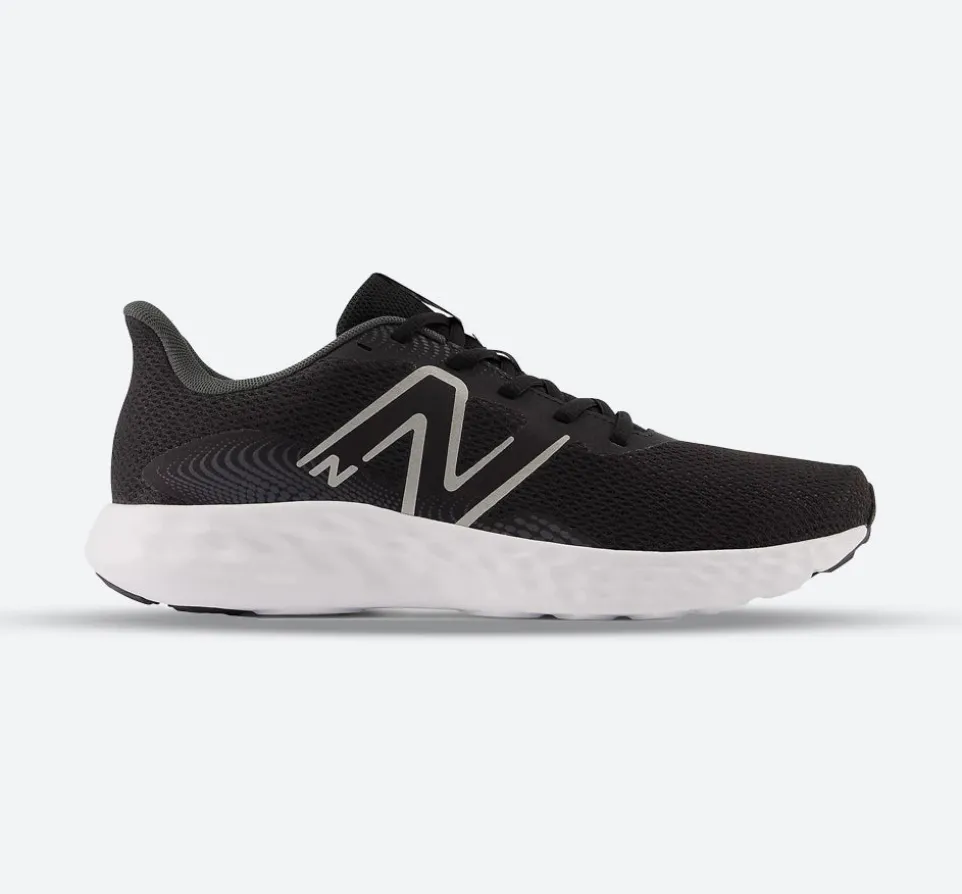 Men's Wide Fit New Balance M411LB3 Walking and Running Trainers - Black/White