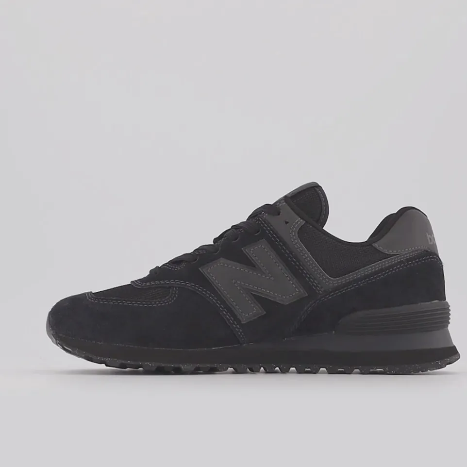 Men's Wide Fit New Balance ML574EVE Running Trainers - Exclusive - Black