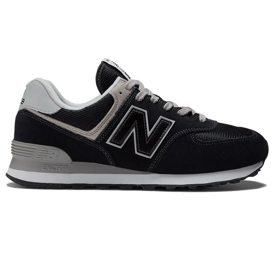 Men's Wide Fit New Balance ML574EVB Running Trainers - Exclusive - Black/White ENCAP