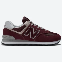 Men's Wide Fit New Balance ML574EVM Running Trainers - Exclusive - Burgundy/White ENCAP