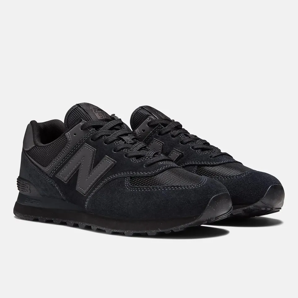 Men's Wide Fit New Balance ML574EVE Running Trainers - Exclusive - Black