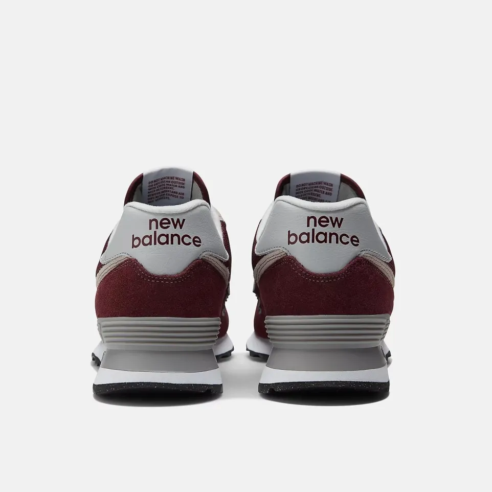 Men's Wide Fit New Balance ML574EVM Running Trainers - Exclusive - Burgundy/White ENCAP