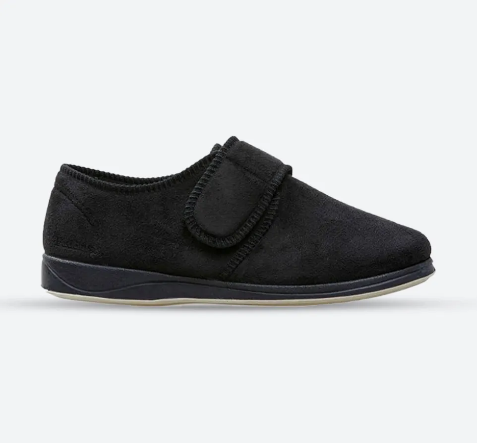 Mens Wide Fit Padders Charles Velcro Slipper