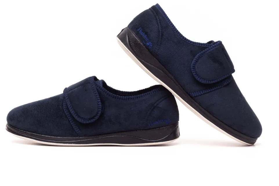 Mens Wide Fit Padders Charles Velcro Slipper