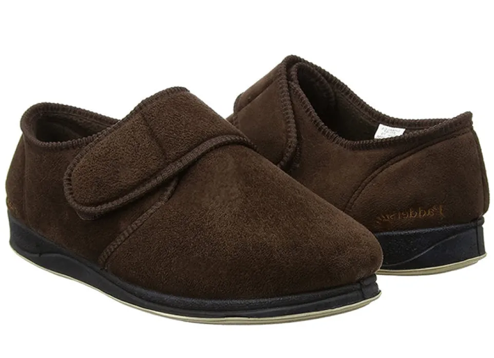 Mens Wide Fit Padders Charles Velcro Slipper
