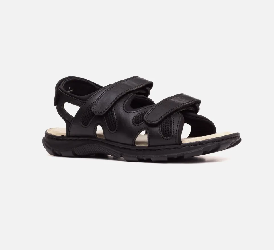 Mens Wide Fit Sandals Ashley Sandals by Tredd Well - Black