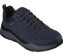 Men's Wide Fit Skechers 210021 Benago Hombre Walking Trainers - Navy