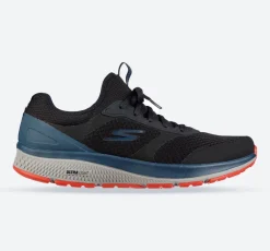 Men's Wide Fit Skechers 220102 GOrun Consistent Trainers - Black/Blue