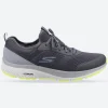 Men's Wide Fit Skechers 220102 GOrun Consistent Trainers - Charcoal/Lime