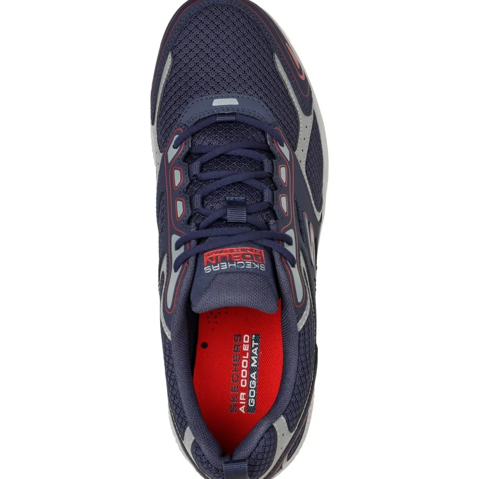 Men's Wide Fit Skechers 220034 Go Run Consistent Wide Trainers - Navy/Red