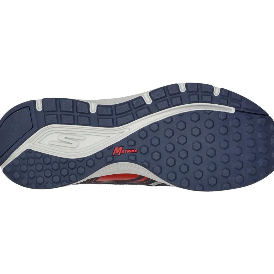 Men's Wide Fit Skechers 220034 Go Run Consistent Wide Trainers - Navy/Red