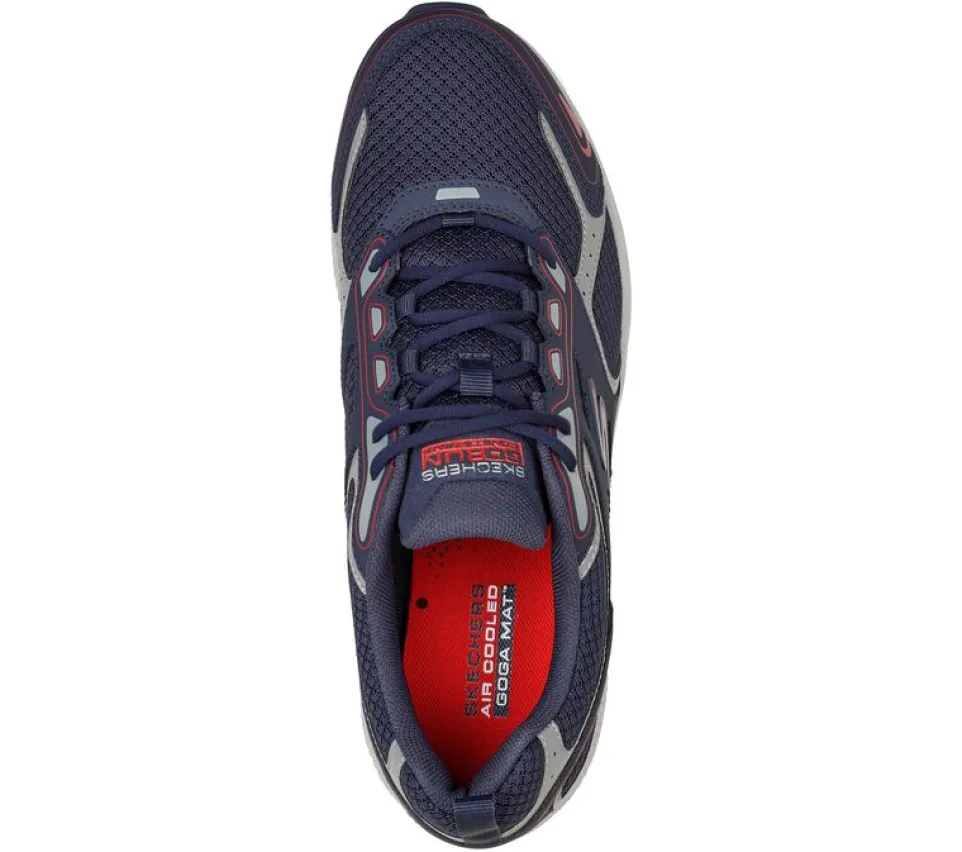 Men's Wide Fit Skechers 220034 Go Run Consistent Running Trainers - Navy/Red - Goga Mat