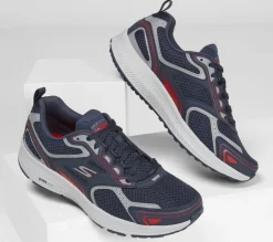 Men's Wide Fit Skechers 220034 Go Run Consistent Running Trainers - Navy/Red - Goga Mat
