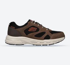 Men's Wide Fit Skechers 237348 Oak Canyon Sunfair Trekking Low Cut Trainers - Brown/Black