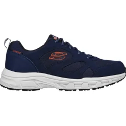 Men's Wide Fit Skechers 237348 Oak Canyon Sunfair Trekking Low Cut Trainers - Navy/Orange