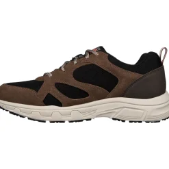 Men's Wide Fit Skechers 237348 Oak Canyon Sunfair Trekking Low Cut Trainers - Brown/Black