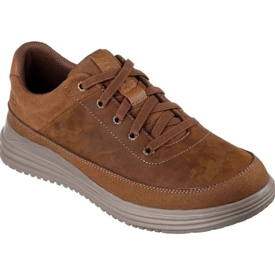 Men's Wide Fit Skechers 204875 Proven Aldeno Trainers - Dark Brown