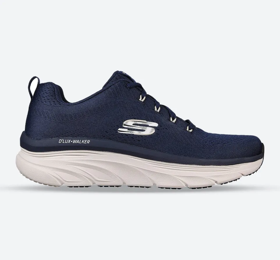 Men's Wide Fit Skechers 232364 Relaxed Fit Meerno D'lux Walker Trainers - Navy