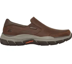 Men's Wide Fit Skechers 204480 Respected Calum Walking Trainers - Cocoa