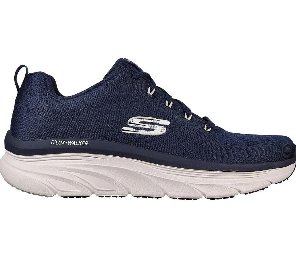 Men's Wide Fit Skechers 232364 Relaxed Fit Meerno D'lux Walker Trainers - Navy