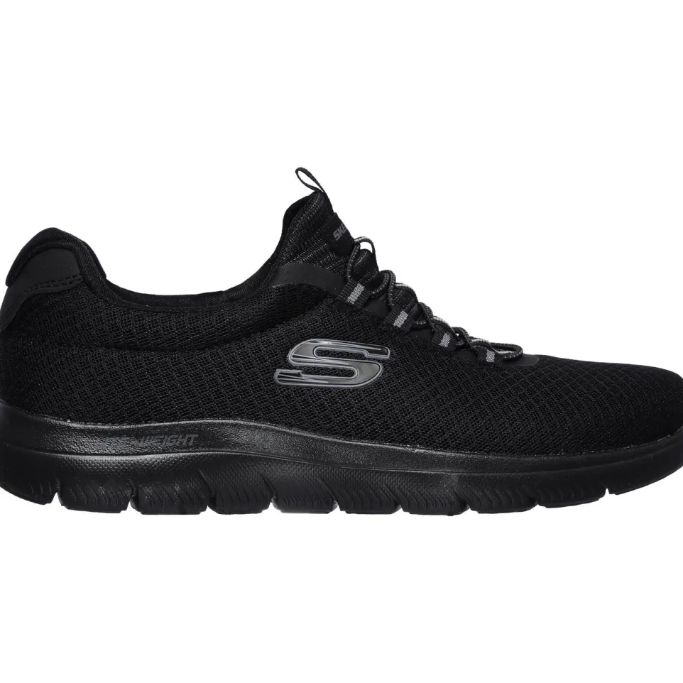 Men's Wide Fit Skechers 52811 Summits Slip On Sports Trainers - Black