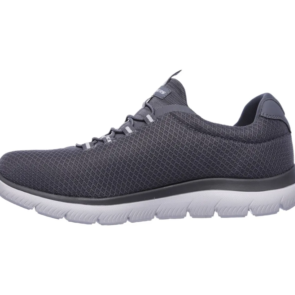 Men's Wide Fit Skechers 52811 Summits Slip On Sports Trainers - Charcoal