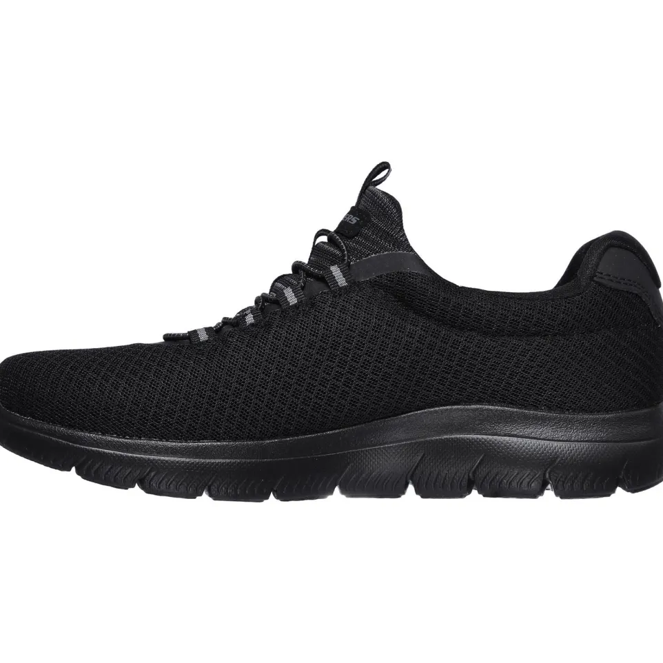 Men's Wide Fit Skechers 52811 Summits Slip On Sports Trainers - Black