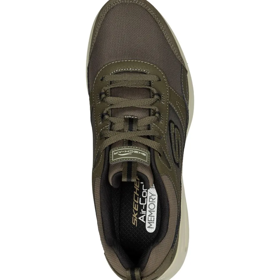 Men's Wide Fit Skechers 232646 Skech Air Court Homegrown Trainers - Olive