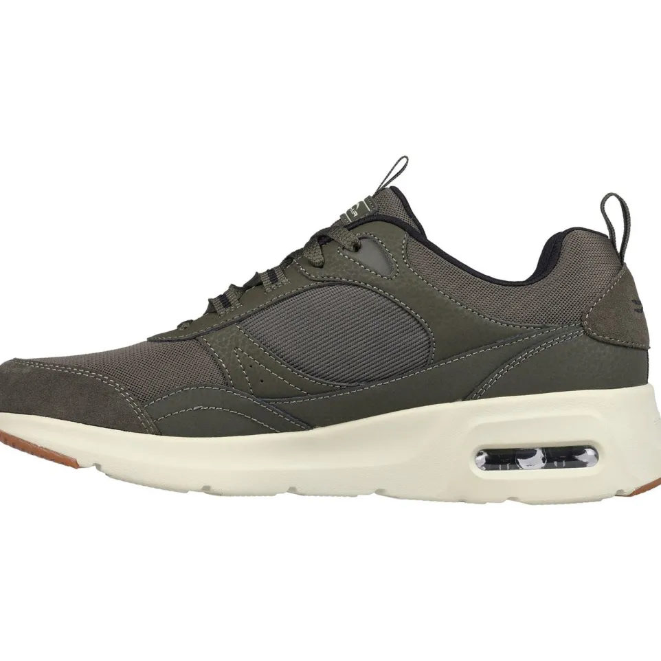 Men's Wide Fit Skechers 232646 Skech Air Court Homegrown Trainers - Olive