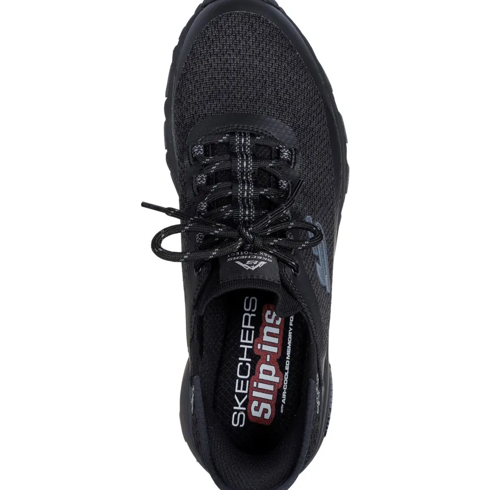 Men's Wide Fit Skechers 237309 Slip-ins Max Protect Assembly Trainers - Black