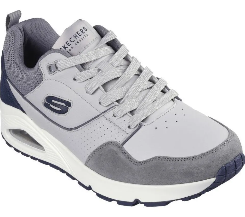 Men's Wide Fit Skechers 183020 Uno Retro One Trainers - Grey